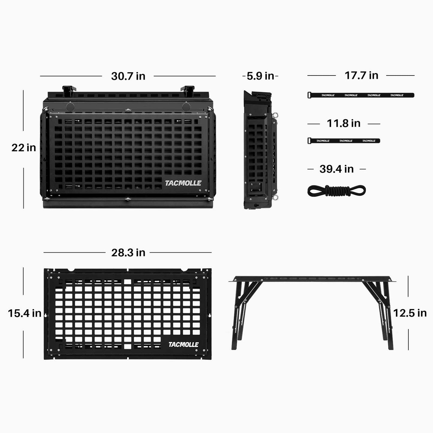 Rear Side Window Storage Box with Table for Jeep Wrangler JL