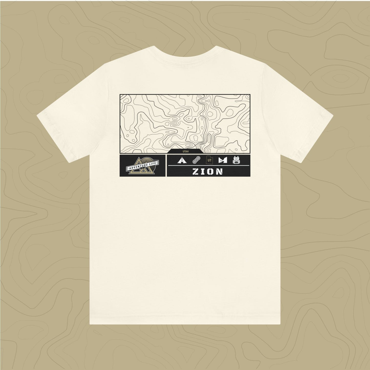 Zion National Park - Adventure Life Trail Topographic Garment Dyed Tee