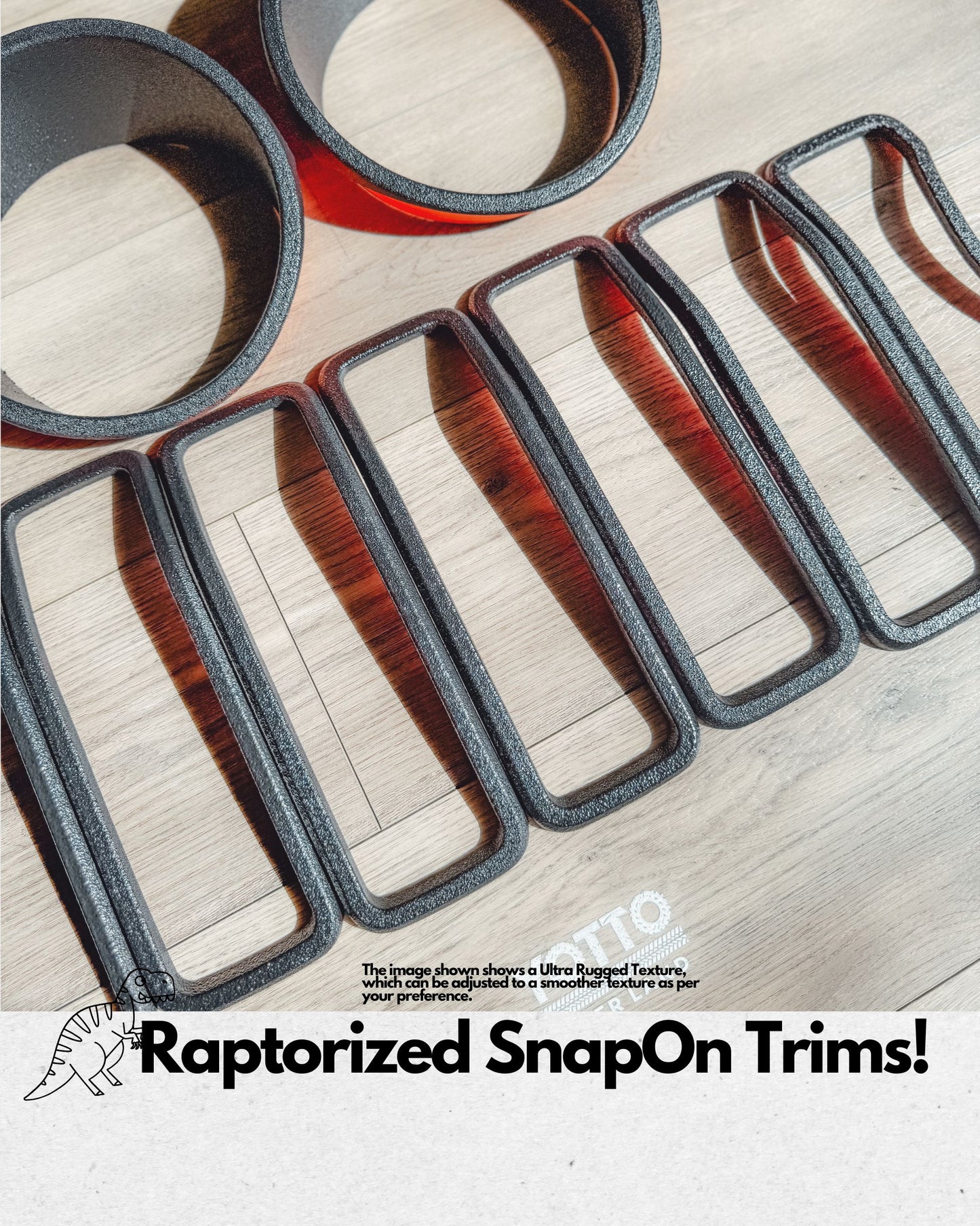 Snap On Grille Trim Cover for 24 Grille Raptor Liner Coated
