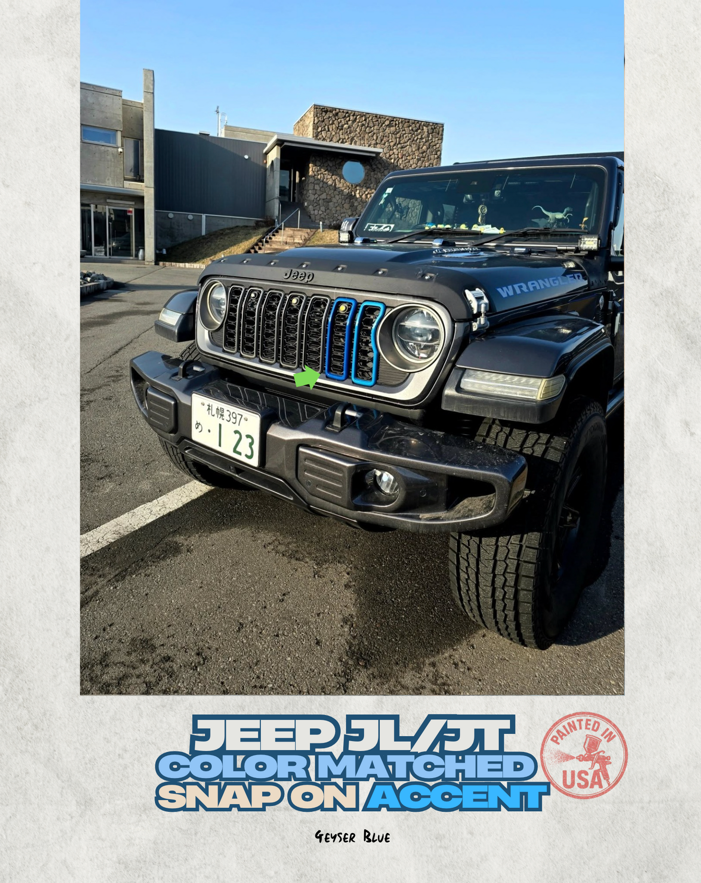 Snap On Slot Cover for 24-25 Grille Wrangler JL JT Grille