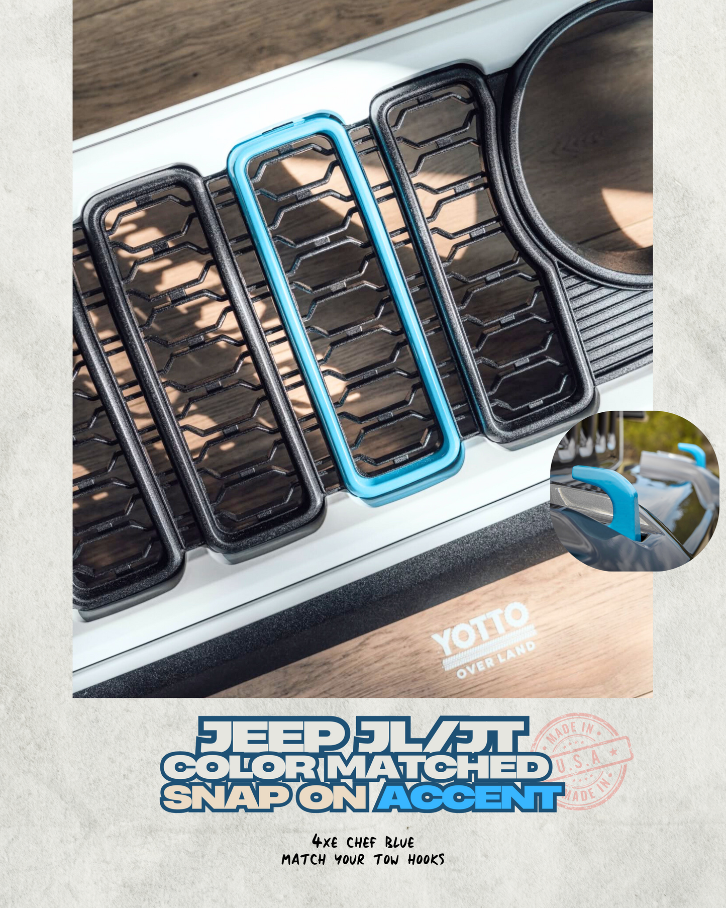 Snap On Slot Cover for 24-25 Grille Wrangler JL JT Grille