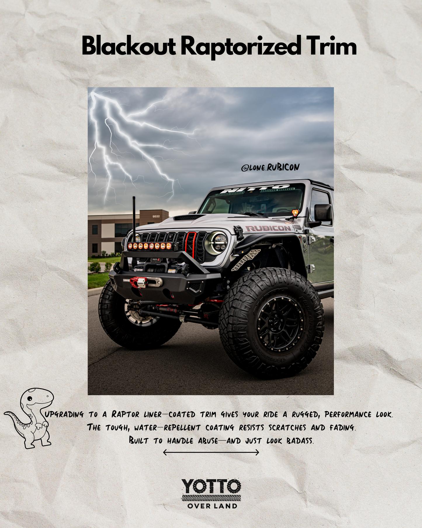 Slot, Trim & Chin Customization/Raptorize Add-on for 24 Jeep JL/JT Grille