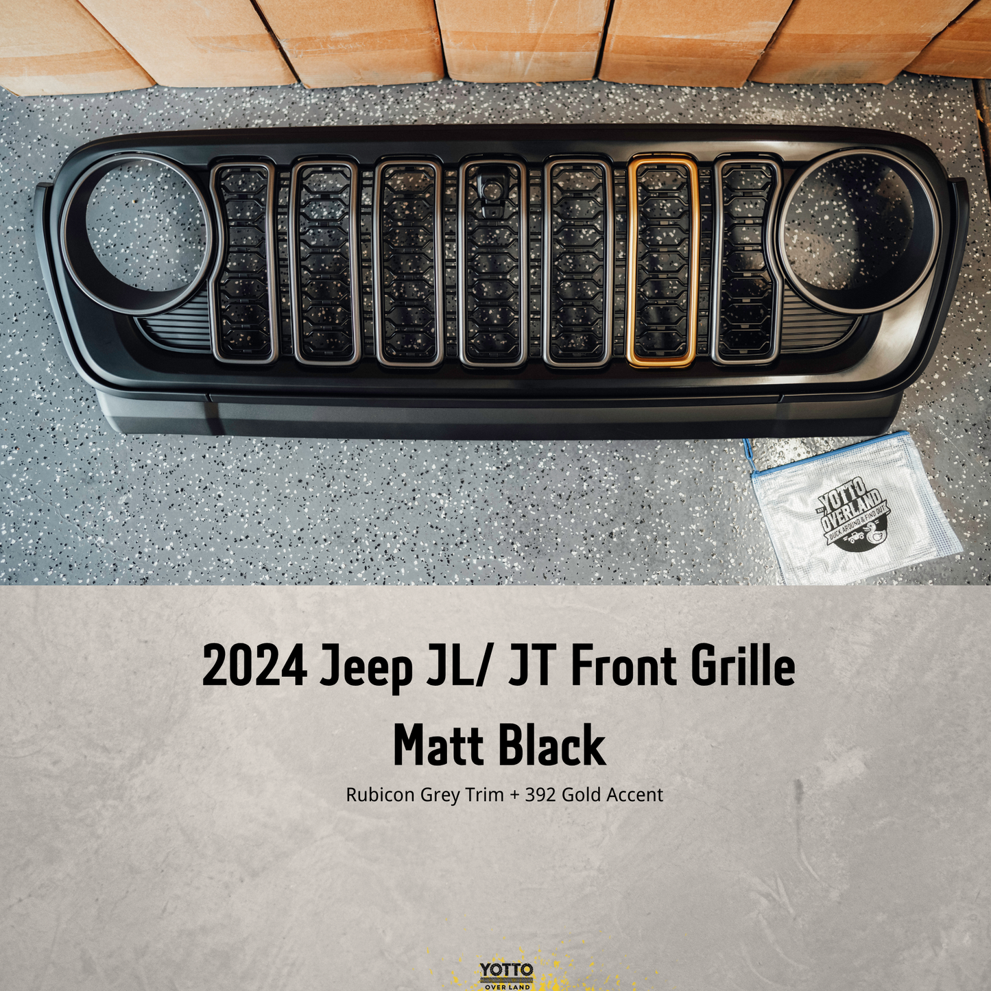 2024 Jeep JL JT Grille v3 - Matt Black