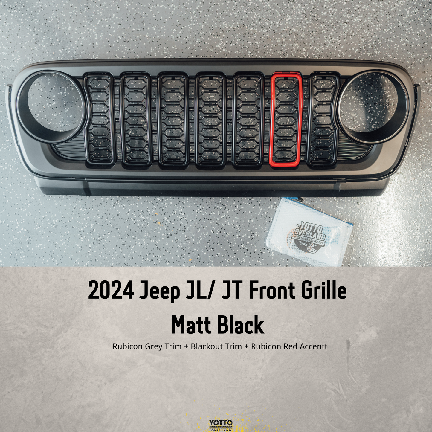 2024 Jeep JL JT Grille v3 - Matt Black