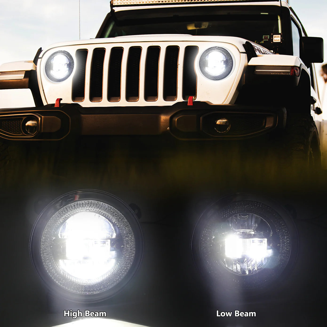 9 inch Diamond Series RGB Halo LED Headlights for 18-24 Jeep JL/JT