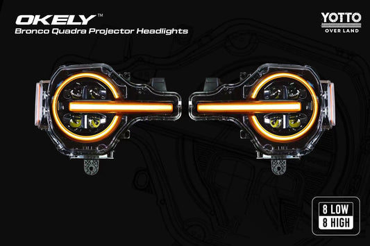 Bronco Quadra Proj Flow State Dual Color DRL Headlights