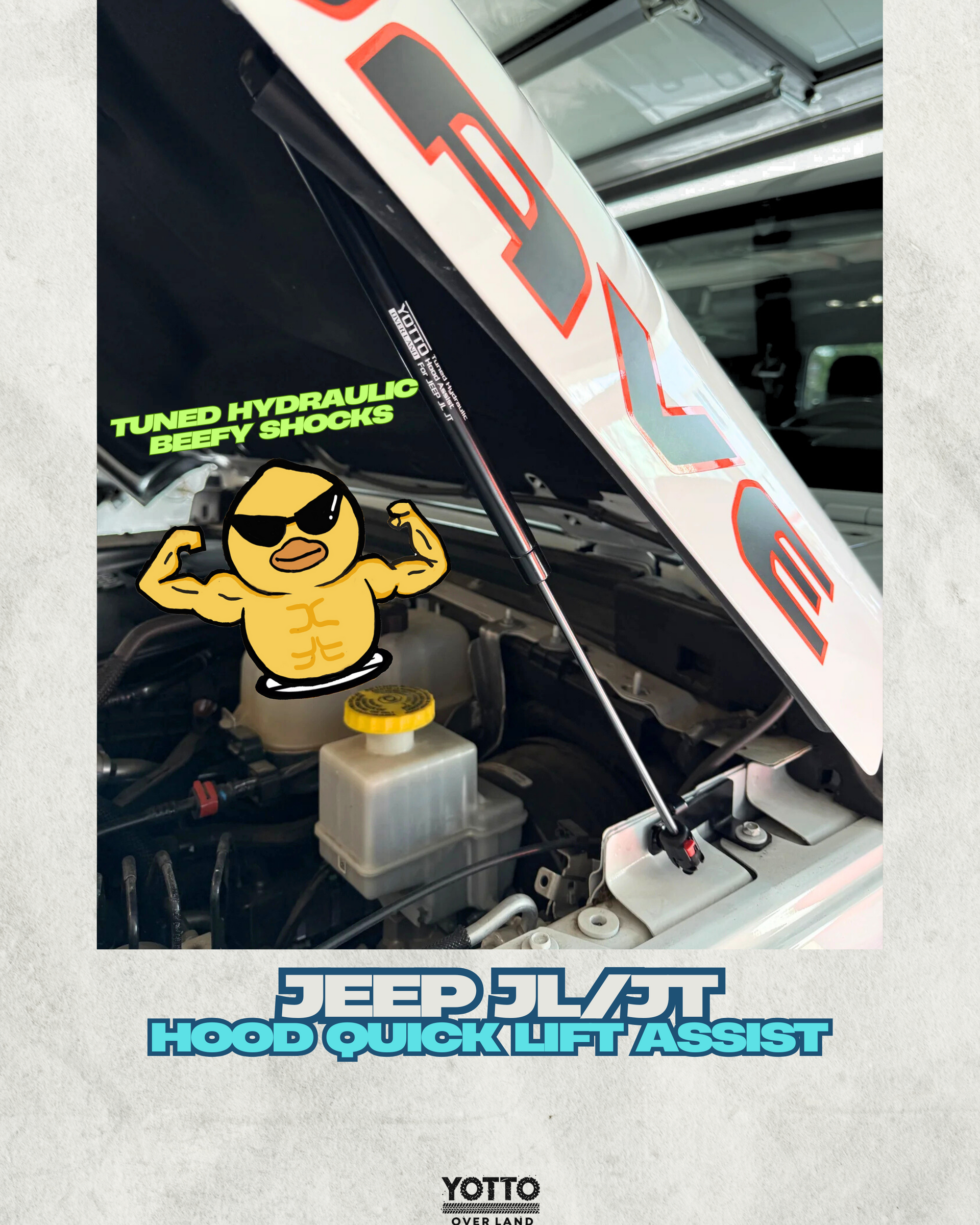 yotti Beefy Arms - JL JT Hood Hydraulic Quick Lift – Yotto Overland