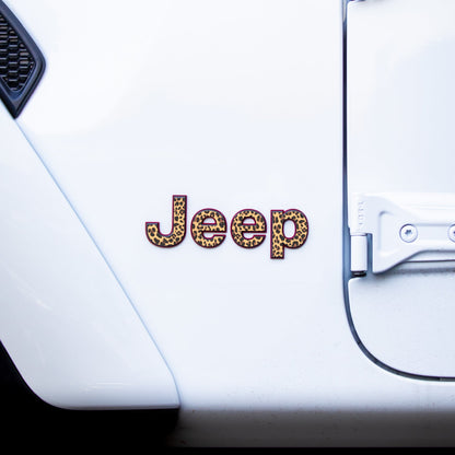 Jeep Emblem Overlay Decals – Animal Print Designs | Fits Wrangler JL, JK, TJ & YJ