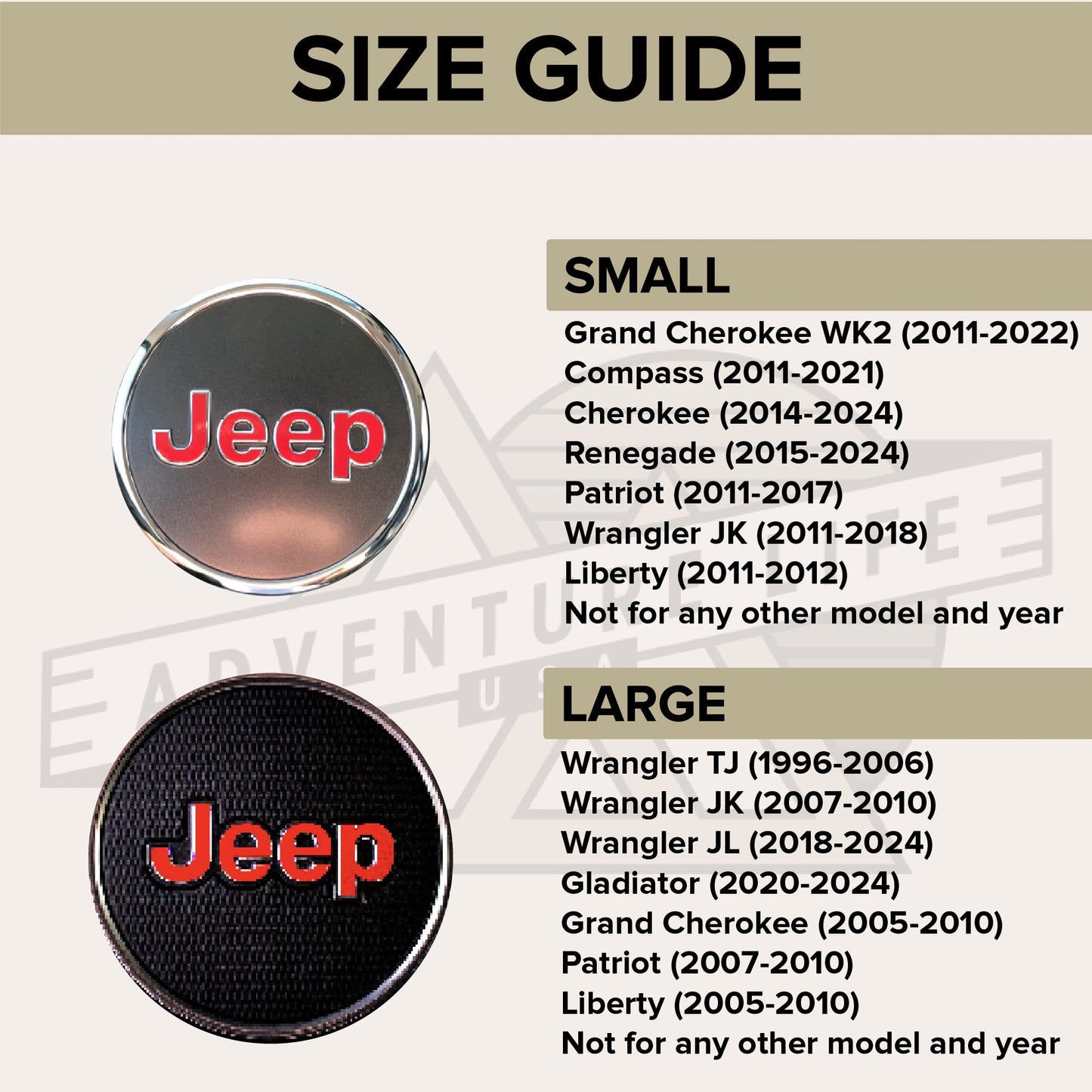 JEEP Steering Wheel Emblem Overlay Decal – Solid Colors