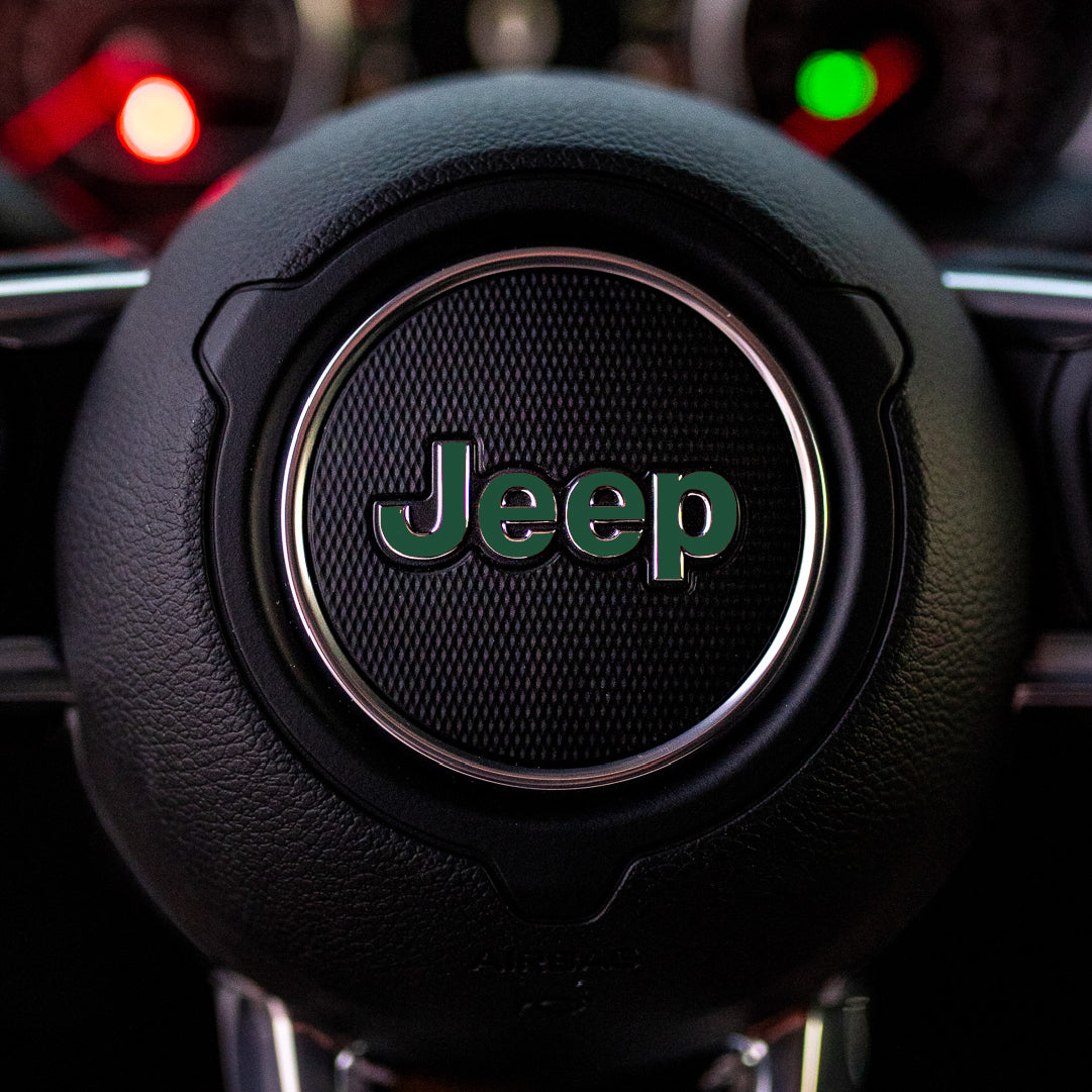 JEEP Steering Wheel Emblem Overlay Decal – Solid Colors