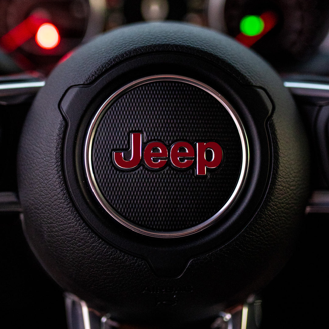 JEEP Steering Wheel Emblem Overlay Decal – Solid Colors