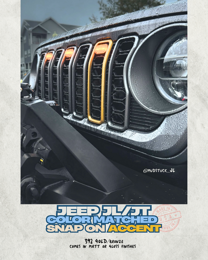 Snap On Slot Cover for 24-25 Grille Wrangler JL JT Grille