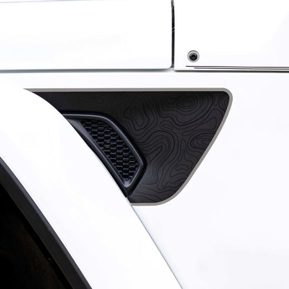 Premium Fender Vent Decal Set | Black Topo - fits Wrangler JL & Gladiator JT