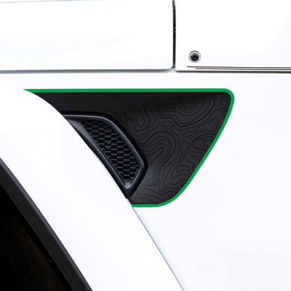 Premium Fender Vent Decal Set | Black Topo - fits Wrangler JL & Gladiator JT
