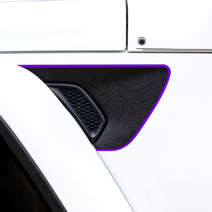 Premium Fender Vent Decal Set | Black Topo - fits Wrangler JL & Gladiator JT