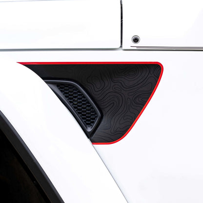 Premium Fender Vent Decal Set | Black Topo - fits Wrangler JL & Gladiator JT