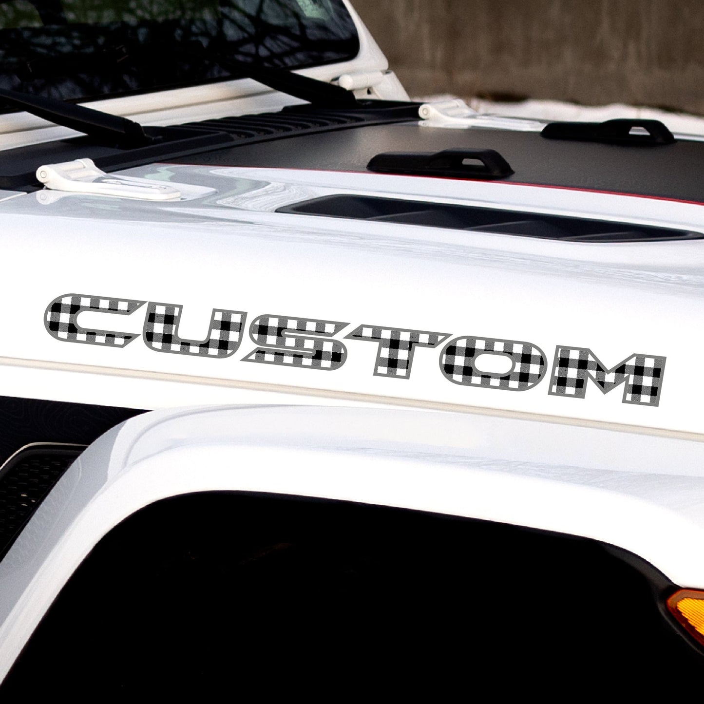 Plaid Hood Lettering | Set of 2