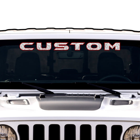 Topographical Windshield Lettering